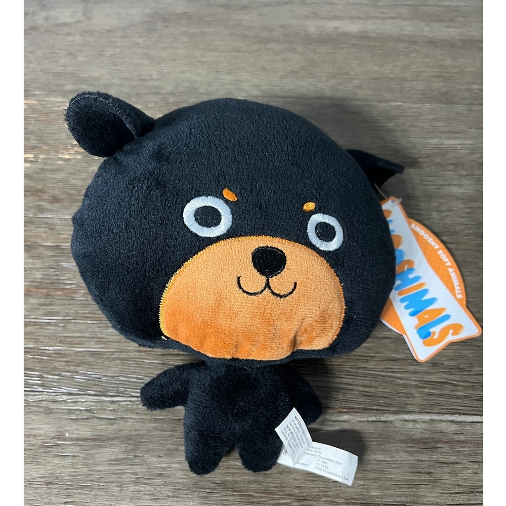 Smooshimals Black Bear Plush Chibi Characters Toy Factory Squishy Stuffed Animal